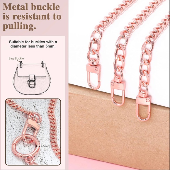 NIB ROSE GOLD 39.4 INCH ELECTROPLATED REPLACEMENT CHAIN - Picture 4 of 6